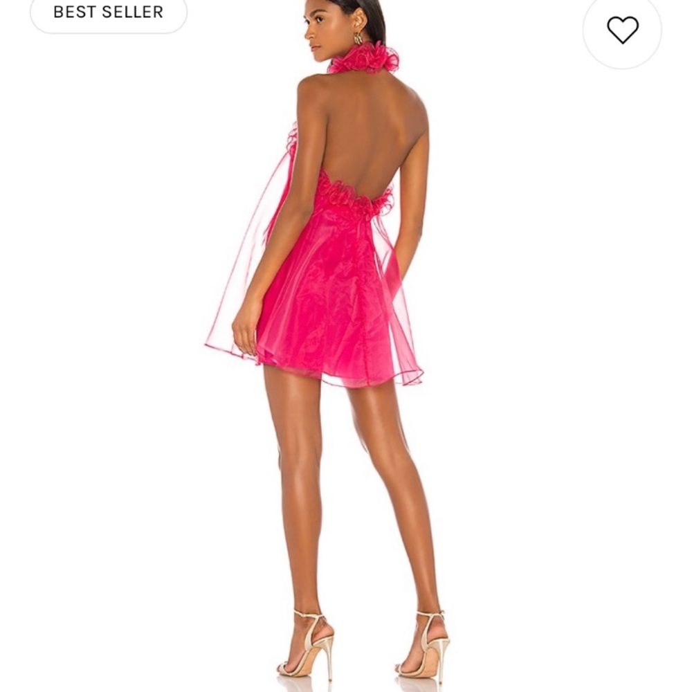 Pink halter dress.
